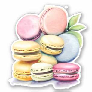 Waterverf Macaron Sticker