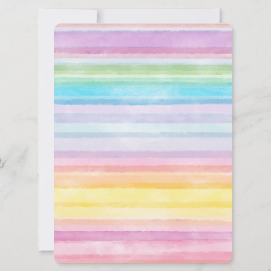 Waterverf Macarons Colorful Stripes Baby shower Kaart (Achterkant)