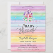 Waterverf Macarons Colorful Stripes Baby shower Kaart (Voorkant)