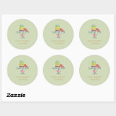 Waterverf Macarons mint groene bakkerij Ronde Sticker (Vel)