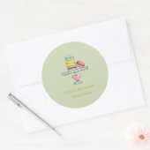 Waterverf Macarons mint groene bakkerij Ronde Sticker (Envelop)