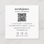 Waterverf Macarons Sweet Cake Social Icon QR CODE Vierkante Visitekaartje (Achterkant)