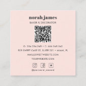 Waterverf Macarons Sweet Cake Social Icon QR CODE Vierkante Visitekaartje (Achterkant)