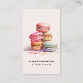 Waterverf Macarons Sweet Cake Social Icon QR CODE Visitekaartje (Voorkant)