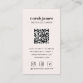 Waterverf Macarons Sweet Cake Social Icon QR CODE Visitekaartje (Achterkant)
