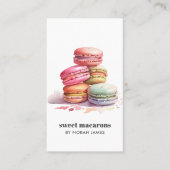 Waterverf Macarons Sweet Cake Social Icon QR CODE Visitekaartje (Voorkant)