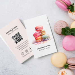 Waterverf Macarons Sweet Cake Social Icon QR CODE Visitekaartje