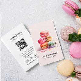 Waterverf Macarons Sweet Cake Social Icon QR CODE Visitekaartje
