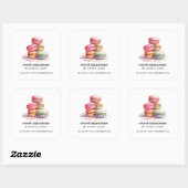 Waterverf Macarons Sweet Cake WEBSITE Vierkante Sticker (Vel)