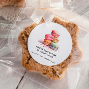 Waterverf Macarons Sweet Cake WEBSITE Vierkante Sticker