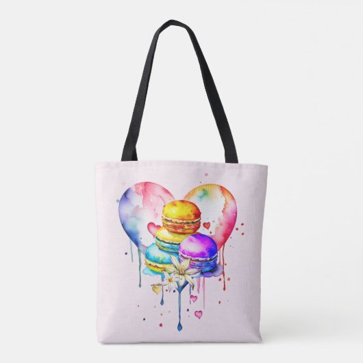 Waterverf Macarons Tote Bag (Achterkant)