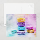 Waterverf Macaroon Abstract voedsel Briefkaart (Voorkant / Achterkant)