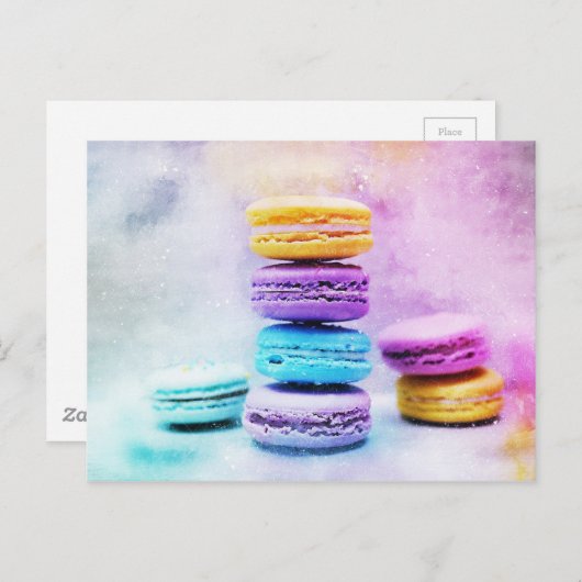 Waterverf Macaroon Abstract voedsel Briefkaart (Voorkant / Achterkant)