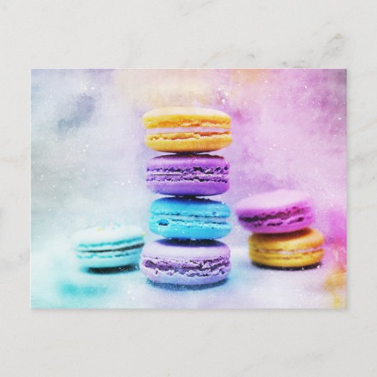 Waterverf Macaroon Abstract voedsel Briefkaart (Voorkant)