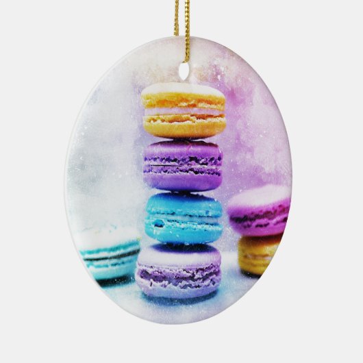 Waterverf Macaroon Abstract voedsel Keramisch Ornament (Rechts)