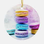Waterverf Macaroon Abstract voedsel Keramisch Ornament (Voorkant)
