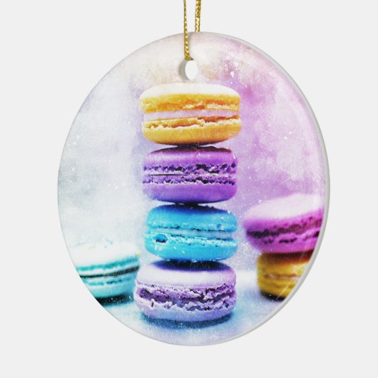 Waterverf Macaroon Abstract voedsel Keramisch Ornament (Links)