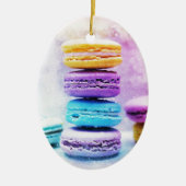 Waterverf Macaroon Abstract voedsel Keramisch Ornament (Voorkant)