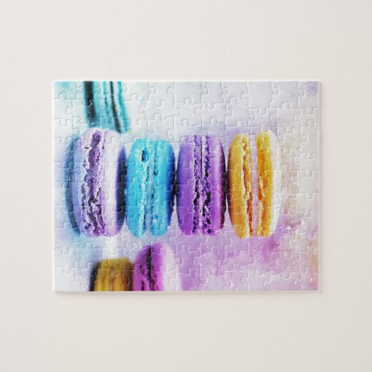 Waterverf Macaroon Abstract voedsel Legpuzzel (Horizontaal)
