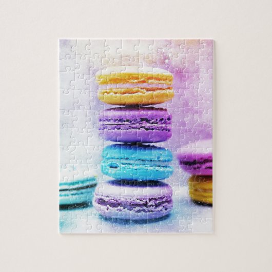 Waterverf Macaroon Abstract voedsel Legpuzzel (Verticaal)