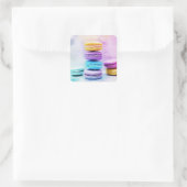 Waterverf Macaroon Abstract voedsel Vierkante Sticker (Tas)