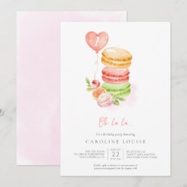 Waterverf Macaroons Baby Birthday Party Kaart
