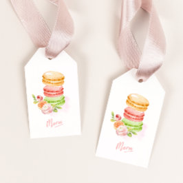 Waterverf Macaroons Baby shower Cadeaulabel