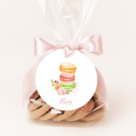 Waterverf Macaroons Baby shower CadeauLabels Bedankjes Labels