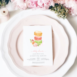 Waterverf Macaroons Baby shower-uitnodiging Kaart