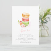 Waterverf Macaroons Baby shower-uitnodiging Kaart (Staand voorkant)