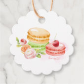 Waterverf Macaroons met Cherry Bedankjes Labels (Voorkant)