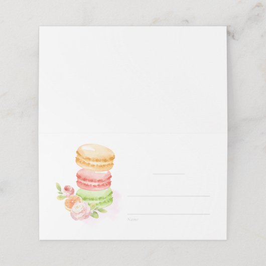 Waterverf Macaroons Plaats kaart Plaatskaartje (Buitenkant ongevouwen)