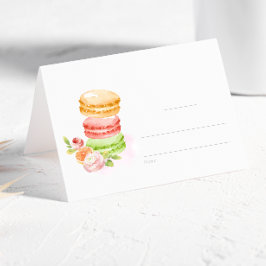 Waterverf Macaroons Plaats kaart Plaatskaartje