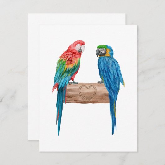 Waterverf Macaw Bird Parrot Lover (Voorkant / Achterkant)