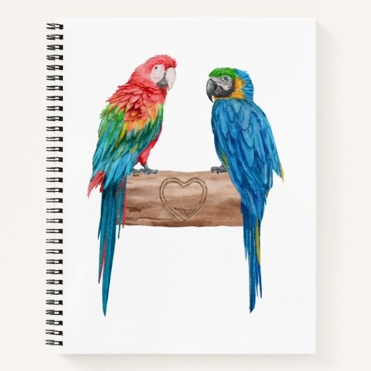 Waterverf Macaw Bird Parrot Lover Notitieboek (Voorkant)