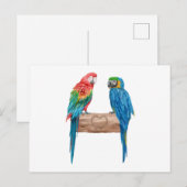 Waterverf Macaw Bird Parrot Lover Uitnodiging Briefkaart (Voorkant / Achterkant)