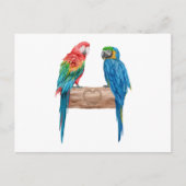 Waterverf Macaw Bird Parrot Lover Uitnodiging Briefkaart (Voorkant)