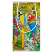 Waterverf Macaw Parrots Gift Bag Klein Cadeauzakje (Voorkant)