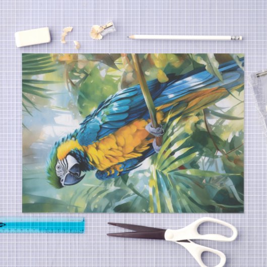 Waterverf Macaw Tropische Decoupage Tissuepapier (Craft)