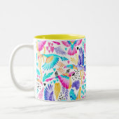 Waterverf Maccam en Tropisch Oerwoud Tweekleurige Koffiemok (Links)