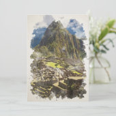 Waterverf Machu Picchu Peru Kaart (Staand voorkant)