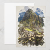 Waterverf Machu Picchu Peru Kaart (Voorkant / Achterkant)