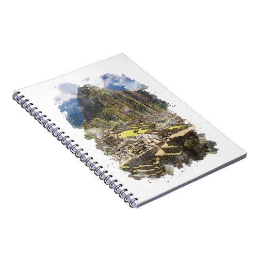 Waterverf Machu Picchu Peru Notitieboek (Rechterzijde)