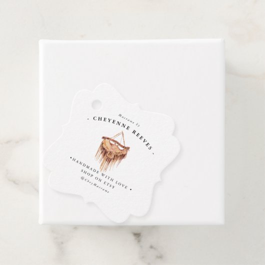 Waterverf Macrame Logo | Business Hang Label (In situ)