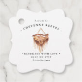 Waterverf Macrame Logo | Business Hang Label (Voorkant)