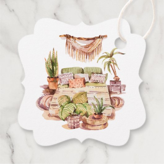 Waterverf Macramé Logo | Business Hang Label (Achterkant)