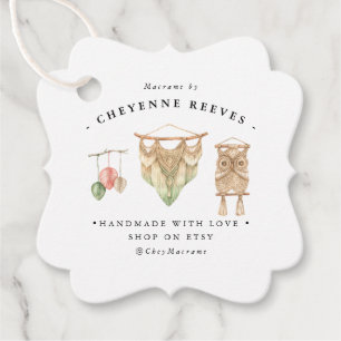 Waterverf Macramé Logo   Business Hang Label