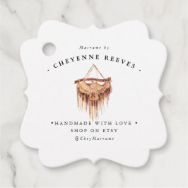 Waterverf Macrame Logo | Zakelijk Hang Tag Bedankjes Labels