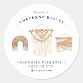 Waterverf Macramé Logo | Zakelijke Stickers (Voorkant)