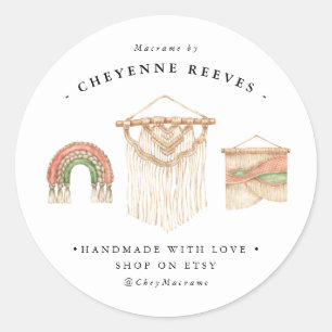 Waterverf Macramé Logo   Zakelijke Stickers